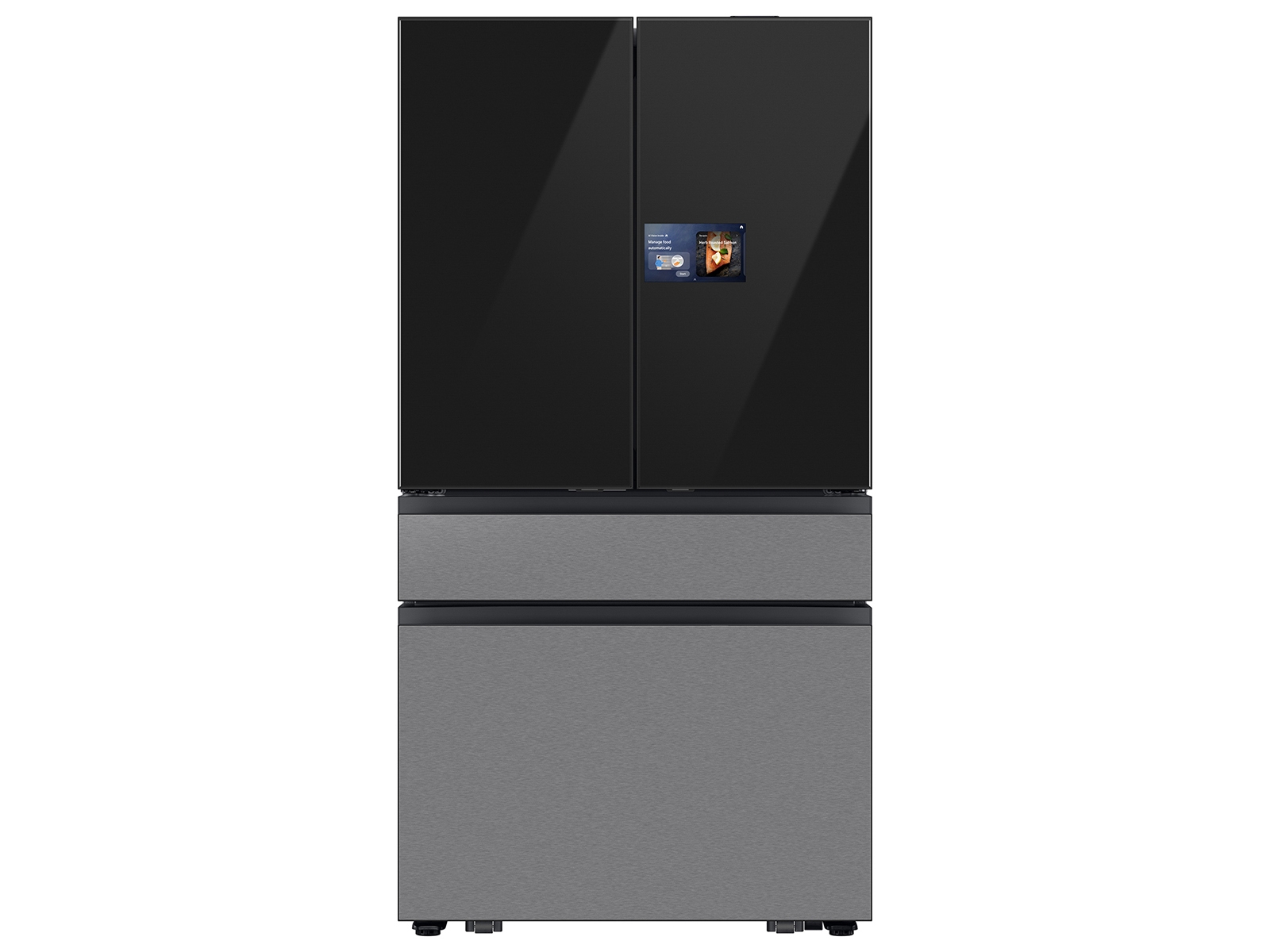 Thumbnail image of Bespoke 23 cu. ft. Counter Depth 4-Door French Door Refrigerator with AI Home & AI Vision Inside™ in Charcoal Glass and Stainless Steel