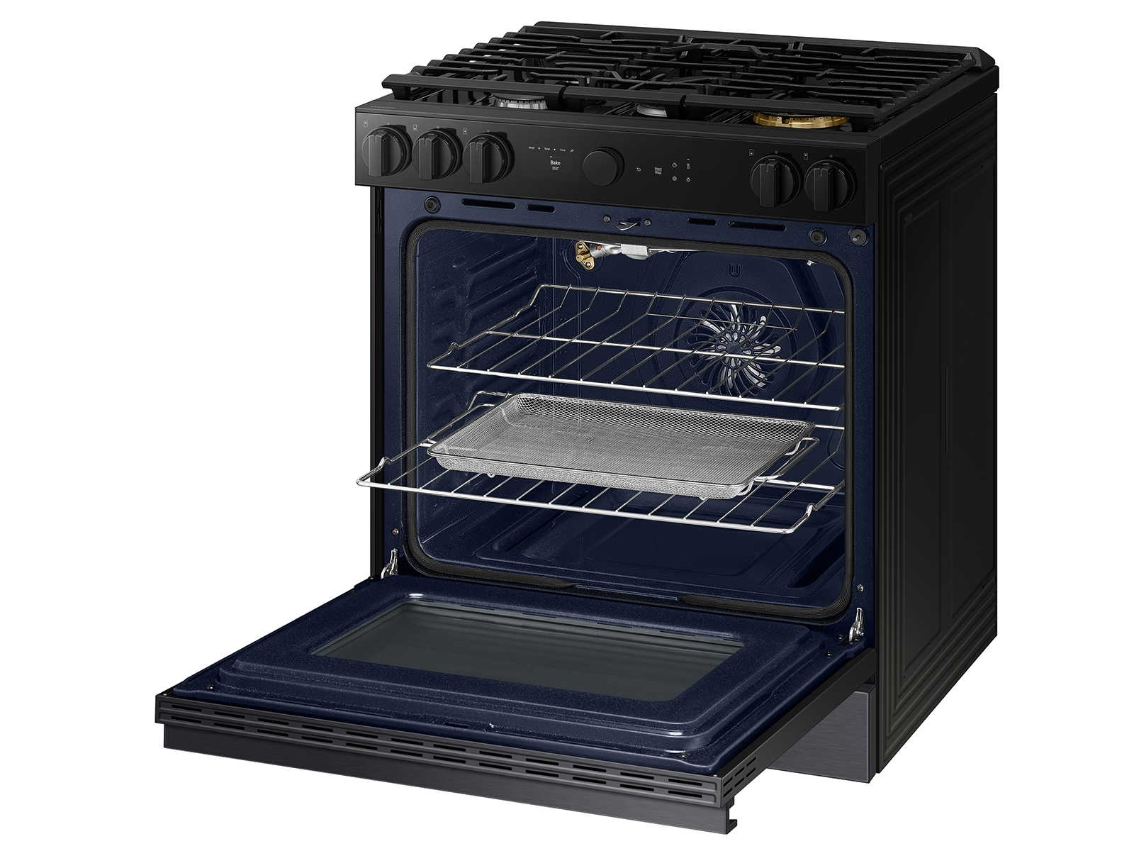 Thumbnail image of Bespoke 6.0 cu. ft. Smart Slide-In Gas Range with Air Sous Vide & Air Fry in Matte Black Steel