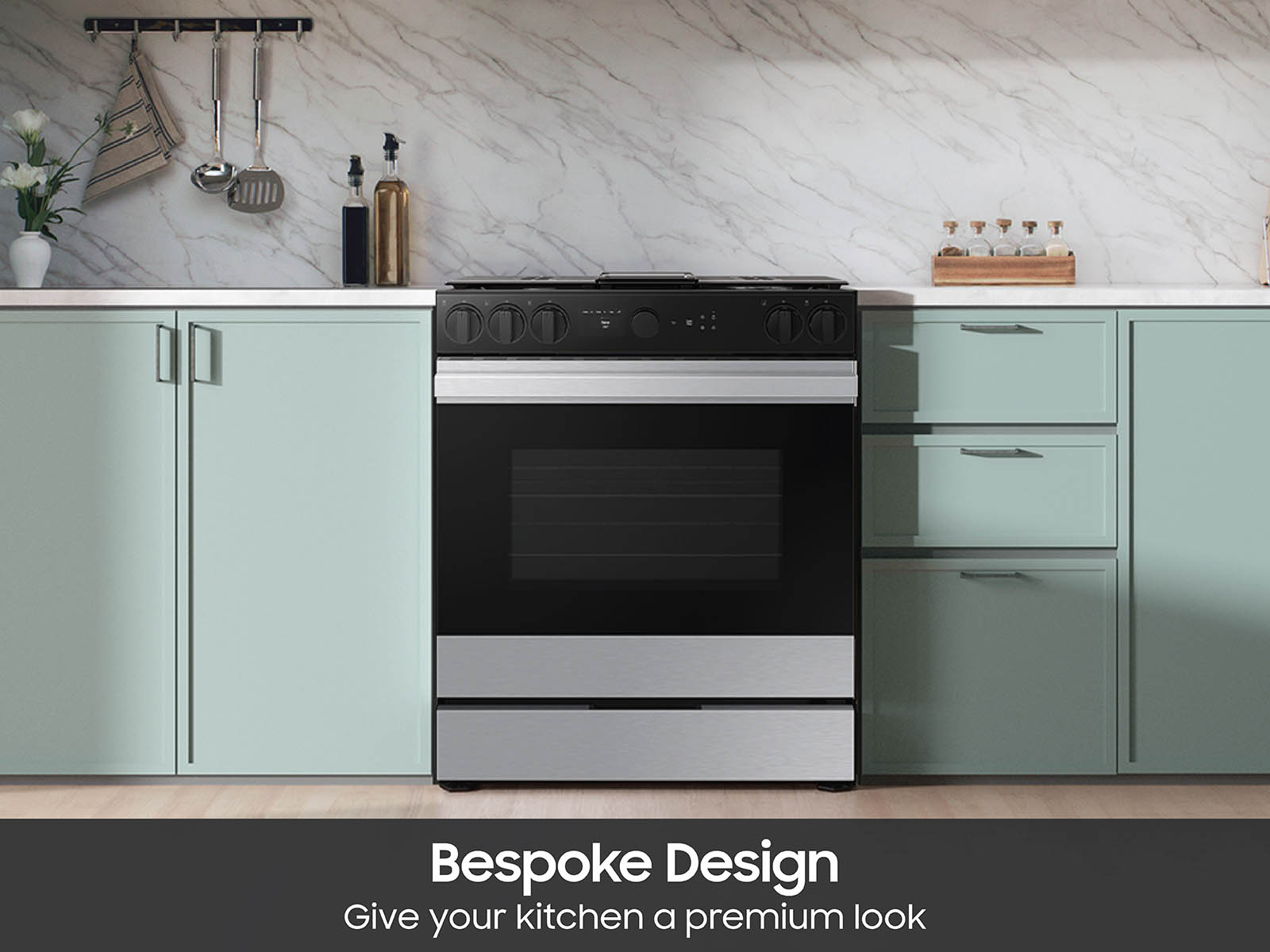 Thumbnail image of Bespoke 6.0 cu. ft. Smart Slide-In Gas Range with Smart Oven Camera & Illuminated Precision Knobs in Stainless Steel