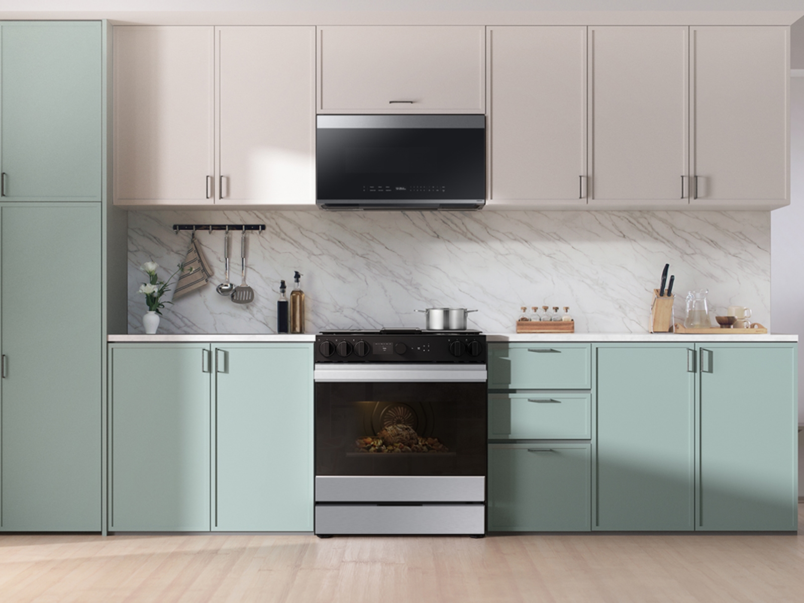 Thumbnail image of Bespoke 6.0 cu. ft. Smart Slide-In Gas Range with Smart Oven Camera & Illuminated Precision Knobs in Stainless Steel