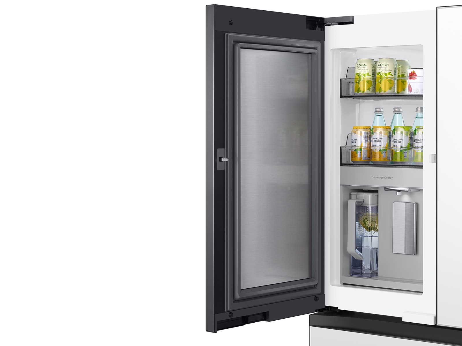 Thumbnail image of Bespoke 4-Door French Door Refrigerator (29 cu. ft.) with Family Hub™ in White Glass