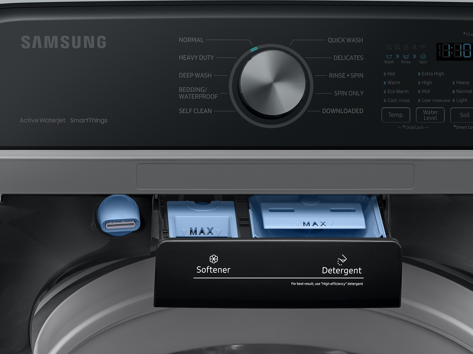 Thumbnail image of 4.7 cu. ft. Large Capacity Smart Top Load Washer with Active WaterJet in Brushed Black