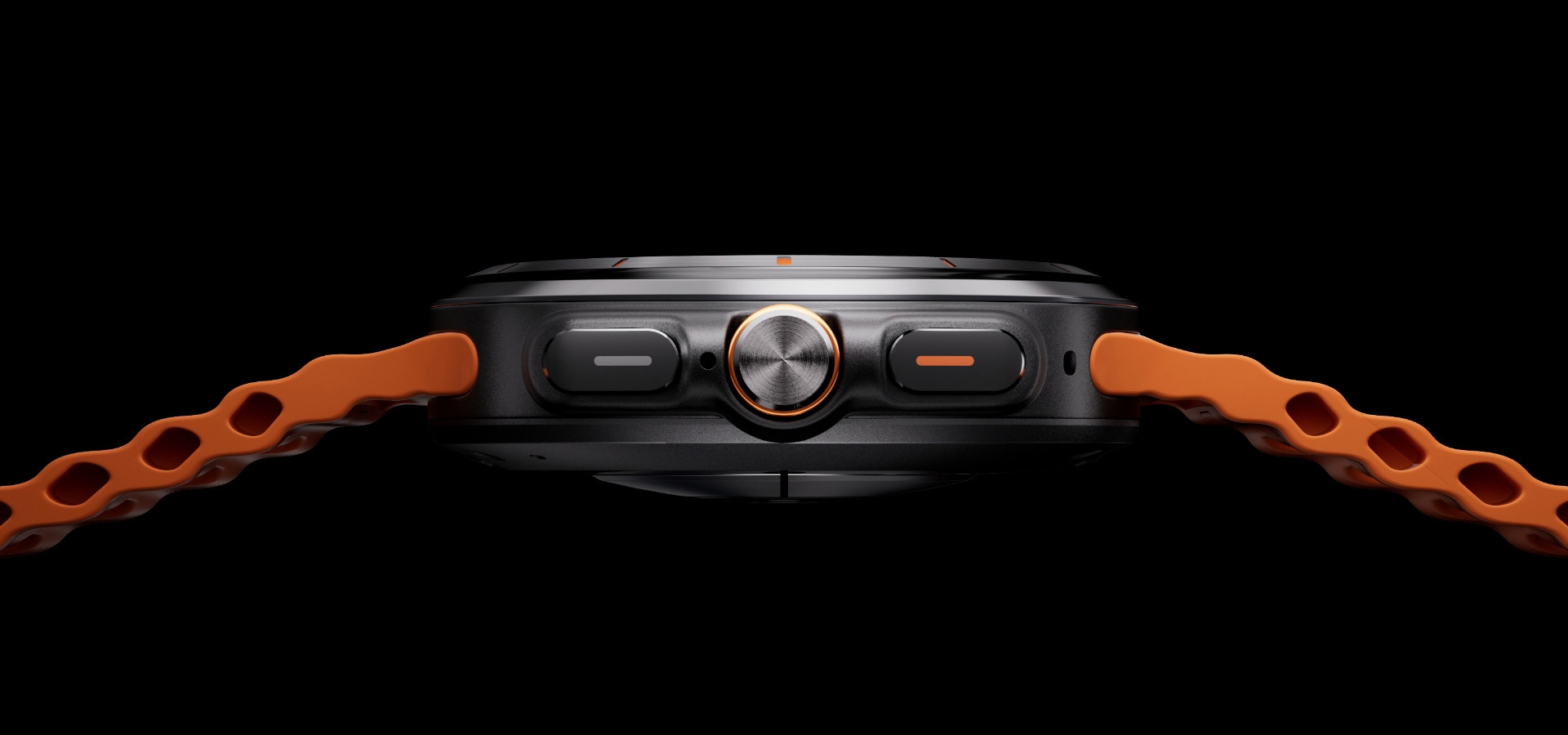 The side view of a Galaxy Watch Ultra with the Quick Button shown.